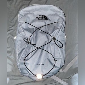 Gray North Face backpack